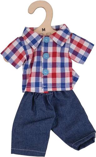 BIGJIGS Poppenkleertjes Blouse met jeans voor een Bigjigs pop van 34 cm