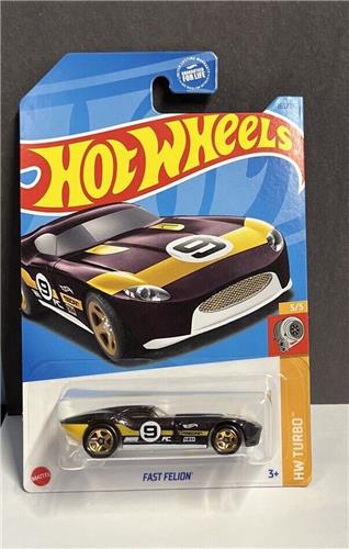 HOT WHEELS FAST FELION BLACK/YELLOW 165/250 1:64 HW TURBO 5/5
