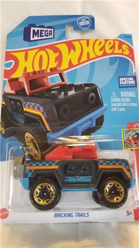 HOT WHEELS BRICKING TRAILS 7/250 1:64 BLUE HW BRICK RIDES