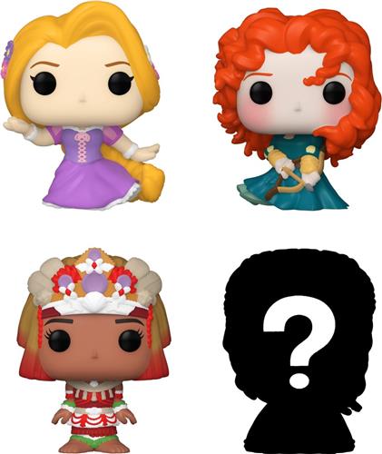 Funko Pop! 4-Pack: Disney Princess Series 4 - Rapunzzel 223 - Merida 324 - Moana 417 + Mystery