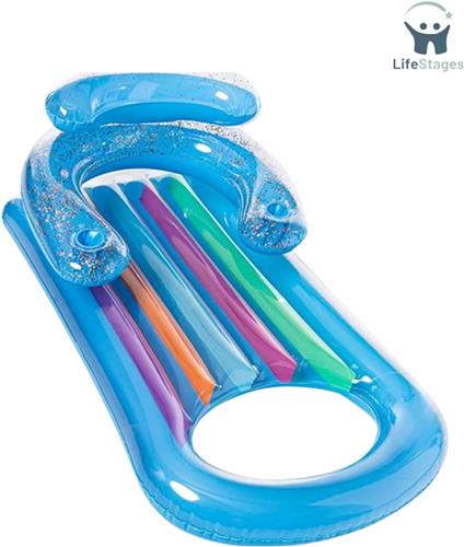 LifeStages - Zwembad Drijvers - Opblaasbare Pool Floats voor Volwassenen - Water Lounger Hangmat - Multifunctionele Draagbare Opblaasbare Drijver voor Zwembad - Zonnebank -Vakantie en Buiten