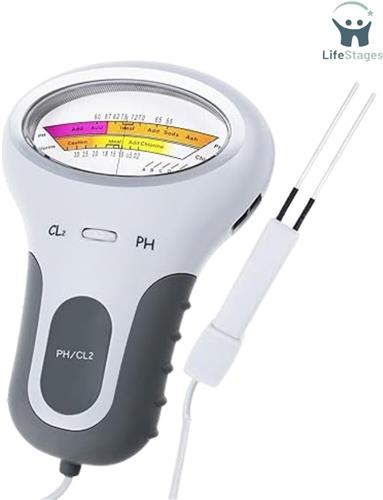LifeStages - Zwembad Tester - 2 In 1 Chloor & pH Meter Zwembad Tester - CL2 Niveau Meter Test Spa Waterkwaliteit Analyse Monitor Analyzer - Draagbaar Handheld