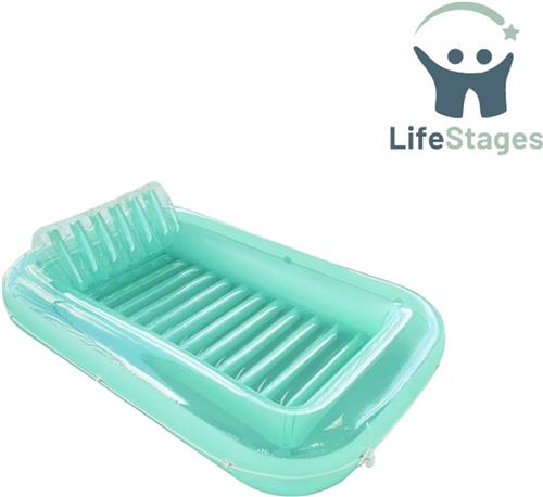 LifeStages - Tanning Bed - Zonnebank - Opblaasbaar Luchtbed Zwembad - Opblaasbaar Ligstoeltje - Zwemband - Opblaasbaar Bad -Opblaasbaar Eiland - Mintgroen