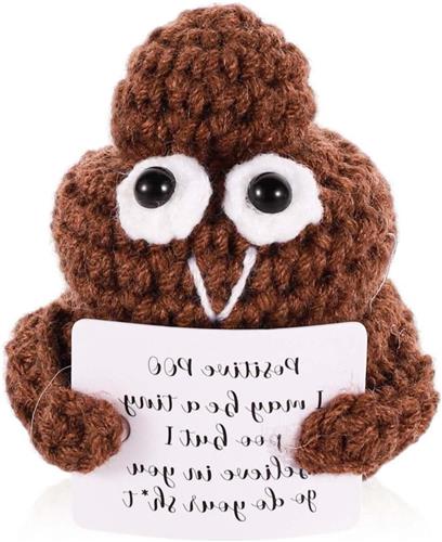 TheLau - Gehaakte pop 8cm Schattig en Positief Karakter Feestdecoratie en Inspiratie met Positieve Kaarten