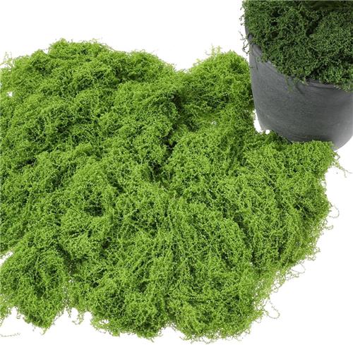 TheLau - Kunstmos decoratie voor kribbe en aquarium, donkergroen (100 g) met lichtgroen (50 g) - Voor het knutselen en modelbouw.