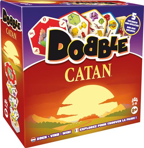 Dobble Catan - Kaartspel - Snelheid & Reflex - 5 Mini Spellen