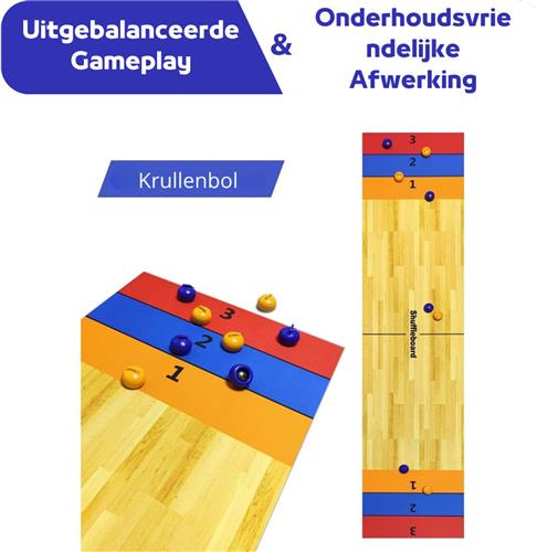 LifeStages - Sjoelbak - 3-in-1 Shuffleboard - Bowling Curling Spel - Shuffleboard Tafelspellen - Bowling Shuffleboard Placemat - Draagbaar Curling Spel - Tafel Familiespel