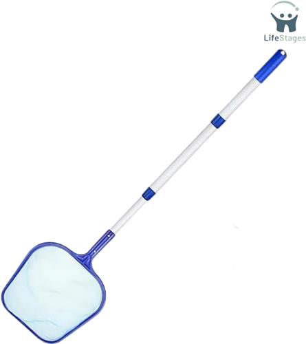LifeStages - Schepnet Zwembad - Net Voor Diep Zwembad - Bodemnet Voor Zwembad - Professioneel Zwembadnet - Met Telescopische Paal En Rubberen Handschoenen - Bladnet Voor Zwembad