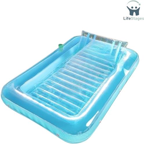 LifeStages - Tanning Bed - Opblaasbaar Zonnebed - Drijvend Loungebed - Luchtmatras voor Zwembad - Blauw