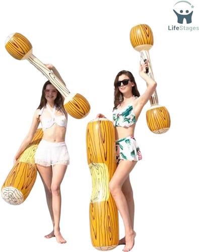 LifeStages - Zwembad Speelgoed - Battle Log - Vlot - Kinderen Waterspeelgoed - Zwembad Speelgoed - Opblaasbare - Tieners - Buitenzwembad Speelgoed - Waterspeelgoed - Zwembad