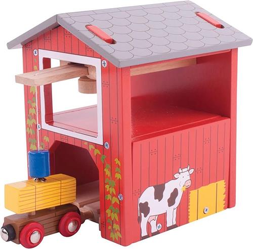 BIGJIGS Treinset Treinbaan Hooischuur - Hout