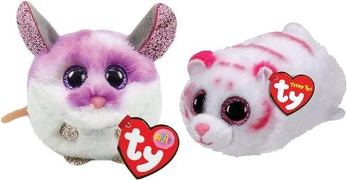 Ty - Knuffel - Teeny Puffies - Colby Mouse & Tabor Tiger