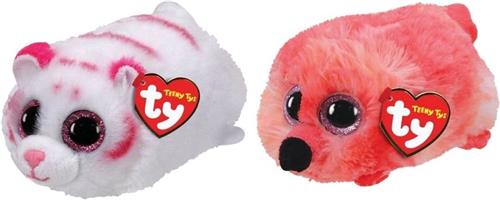 Ty - Knuffel - Teeny Ty's - Tabor Tiger & Gilda Flamingo