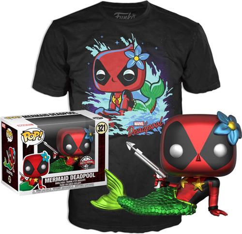 Funko Pop! Marvel Deadpool: Set Figure and Tee - Deadpool Mermaid Exclusive Maat S FUNKO