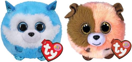 Ty - Knuffel - Teeny Puffies - Prince Husky & Mandarin Dog