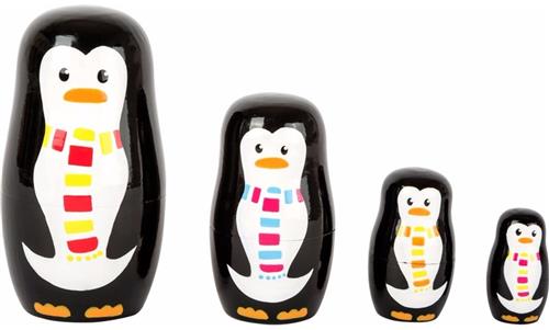 Speelgoed Matroesjka - Houten Pinguins - Set van 4