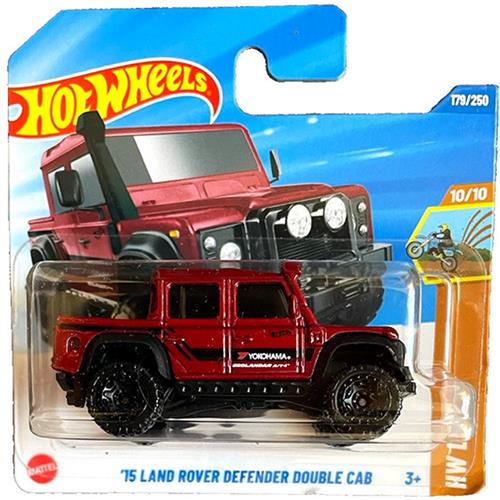 HOT WHEELS '15 LAND ROVER DEFENDER DOUBLE CAB METALIC RED 179/250 HW DIRT 10/10 1:64 SHORT CART 2025
