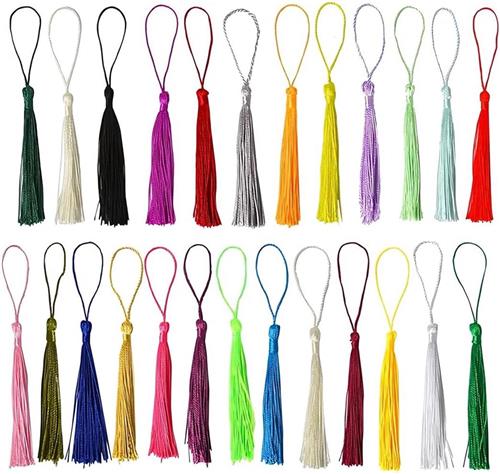 Inovra Plus - Set van 50 creatieve kwastjes - Mini-kwasten van zacht materiaal - Handwerk hangers in diverse kleuren - Voor souvenirs, bladwijzers en DIY-projecten - Must-have accessoire