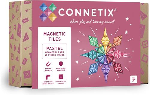 CONNETIX - Magnetisch Tegels - Pastel Geometrie Pakket - 40 Stuks