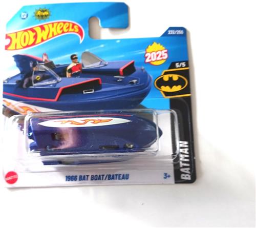 HOT WHEELS 1966 BAT BOAT/ BOOT/ BATEAU BLUE 232/250 HW BATMAN 5/5 1:64 SHORT CART 2025