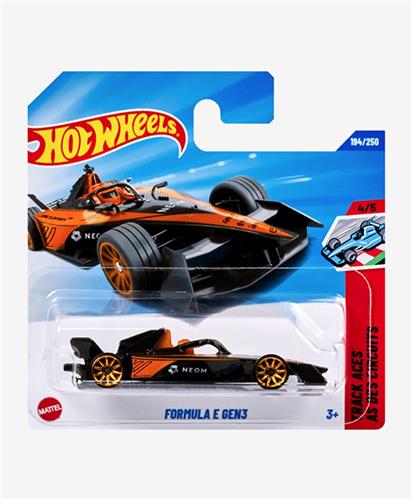 HOT WHEELS FORMULA E GEN3 NEOM BLACK 194/250 HW TRACK AGES 4/5 1:64 SHORT CART 2025