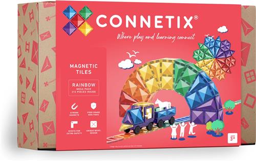 CONNETIX - Magnetisch Tegels - Regenboog Mega-Pakket - 212 Stuks