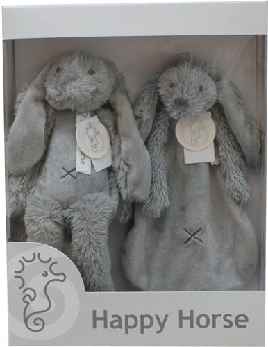 Happy Horse Geschenkverpakking Konijn Richie Grijze Knuffel no. 1 - 28 cm / Knuffeldoekje