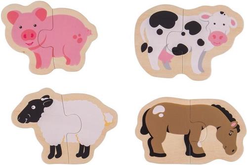 Bigjigs Tweedelige Puzzels (Boerderij)