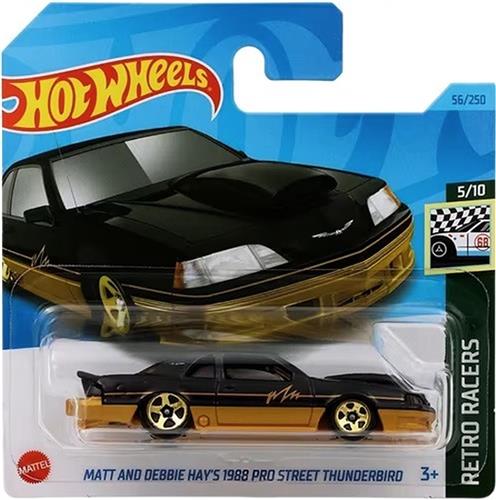 HOT WHEELS MATT AND DEBBIE HAY'S 1988 PRO STREET THUNDERBIRD BLACK GOLD 56/250 1:64 HW RETRO RACERS 5/10