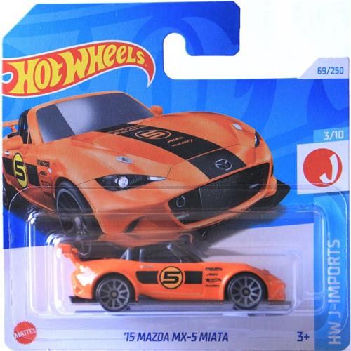 HOT WHEELS '15 MAZDA MX 5 MIATA ORANGE 69/250 1:64 HW J-IMPORTS 3/10