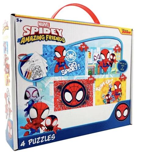 Disney Junior - Marvel - Spidey and his Amazing Friends - 4 Puzzels - 12+16+20+24 stukjes - Legpuzzel - 3+Jaar