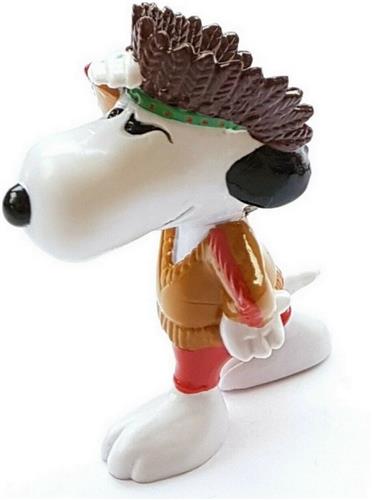Peanuts - snoopy de indiaan - speelfiguur - 7 cm - schleich.
