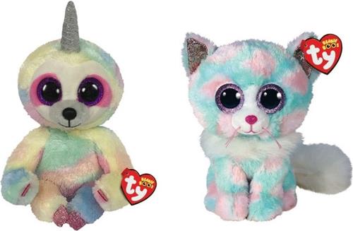 Ty - Knuffel - Beanie Buddy - Cooper Sloth & Opal Cat