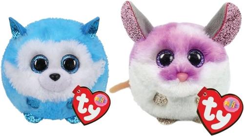 Ty - Knuffel - Teeny Puffies - Prince Husky & Colby Mouse