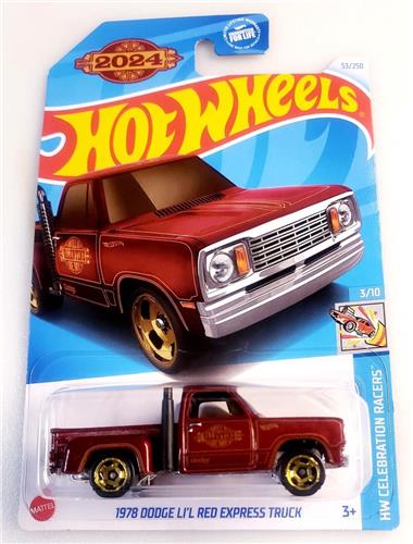 HOT WHEELS 1978 DODGE LI'L RED EXPRESS TRUCK 53/250 HW CELEBRATION RACERS (1:64) 3/10