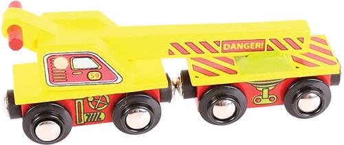 Bigjigs Houten Wagon met Hijskraan