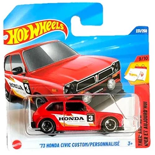 HOT WHEELS '73 HONDA CUSTOM/ PERSONNALISÉ RACING RED 3 1:64 231/250 HW THEN AND NOW 9/10 SHORT CARD 2025