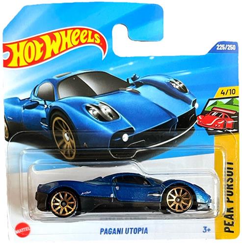 HOT WHEELS PAGANI UTOPIA METALIC BLUE 225/250 HW PEAK PURSUIT 4/10 1:64 SHORT CARD 2025