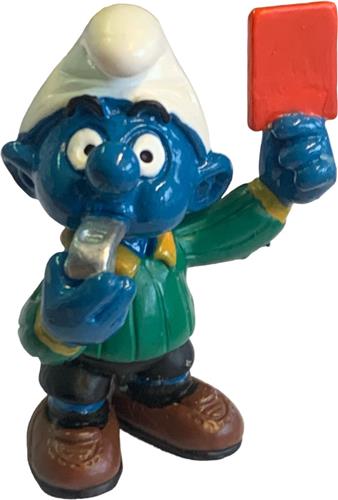 Smurf scheidsrechter - Met rode kaart - Schleich speelfiguur - 6 cm - 20472
