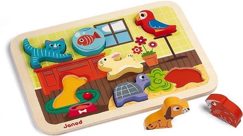 Janod Chunky Puzzel - Huisdieren