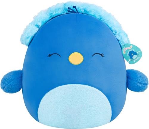 Squishmallows - Large Plush 40cm Priscilla - Blue Peacock W/Closed Eyes and Fuzzy Belly