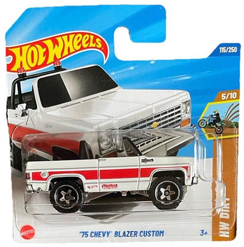 HOT WHEELS '75 CHEVY BLAZER CUSTOM 115/250 WHITE RED 1:64 HW DIRT 5/10 SHORT CART 2025