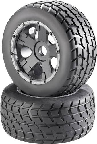 Reely 1:6 Buggy Complete wielen V-Block 5-spaaks Zwart 2 stuk(s)