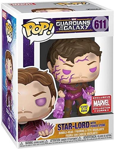 Funko Pop! Marvel: Guardians of the Galaxy - Star-Lord with Power Stone #611 Collector Corps Exclusive GITD [8/10]