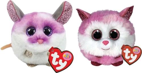 Ty - Knuffel - Teeny Puffies - Colby Mouse & Princess Husky
