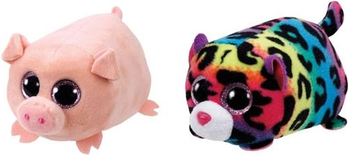 Ty - Knuffel - Teeny Ty's - Curly Pig & Jelly Leopard