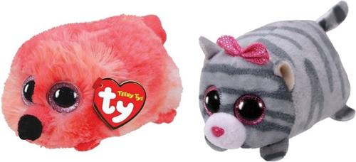 Ty - Knuffel - Teeny Ty's - Gilda Flamingo & Cassie Mouse