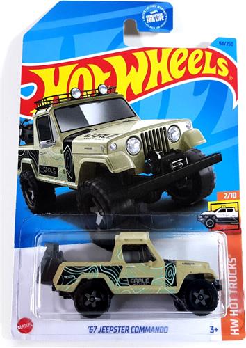 HOT WHEELS JEEPSTER '67 COMMANDO 94/250 HW HOT TRUCKS 1:64 SAND ARMY