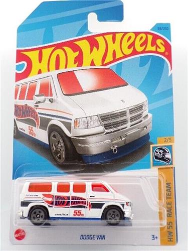 HOT WHEELS DODGE VAN 55th 66/250 WHITE (1:64) HW 55 RACE TEAM 2/5