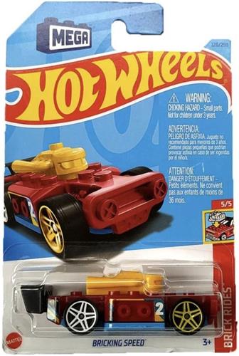 HOT WHEELS BRICKING SPEED RED/BLUE 128/250 1:64 HW BRICK RIDES 5/5
